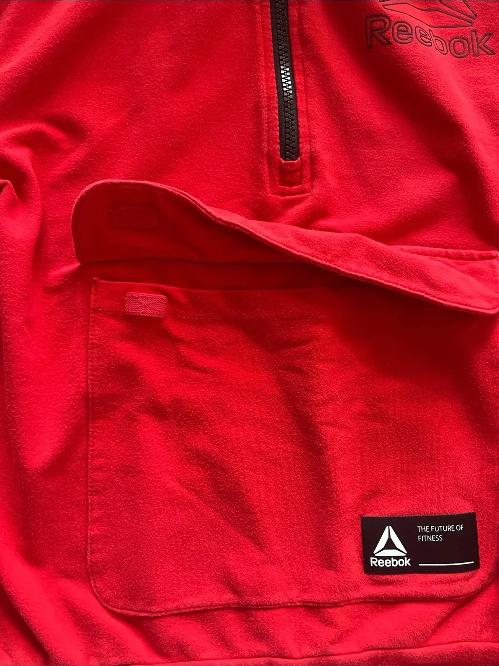 Reebok Boys Large 10/12 Red Quarter Zip Performance Hoodie